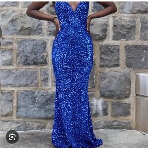 House Of Chic Sparkling Blue Sequin Dress 3XL NWT